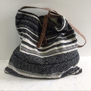 Vintage Tribal jacquard fabric cross shoulder bag